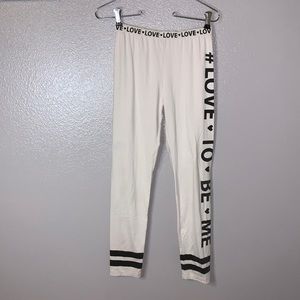 Knit Works white love to be me full length leggings